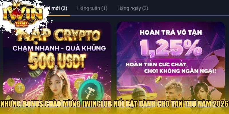 Những bonus chào mừng Iwinclub nổi bật dành cho tân thủ năm 2026